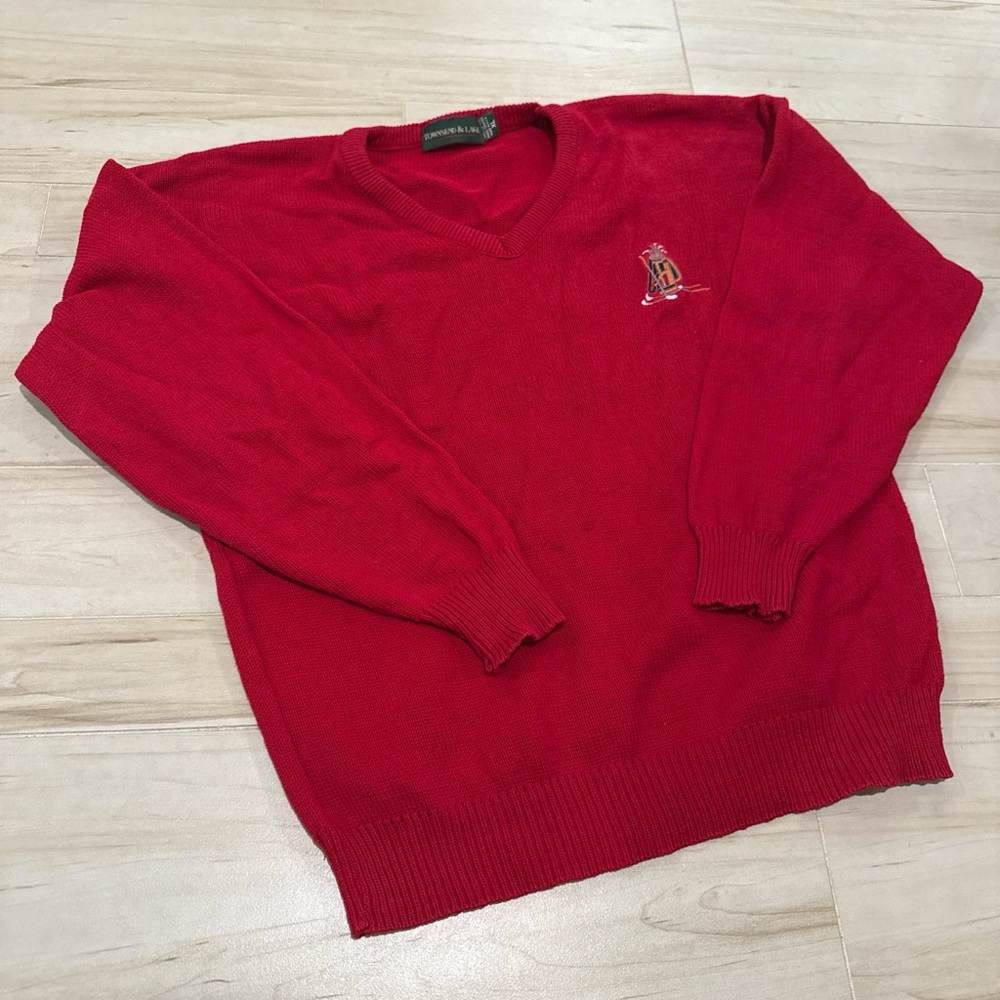 🏌️‍♂️ Vintage Townsend & Lake Red Sweater — XL — Golf Bag Embroidery 🌟